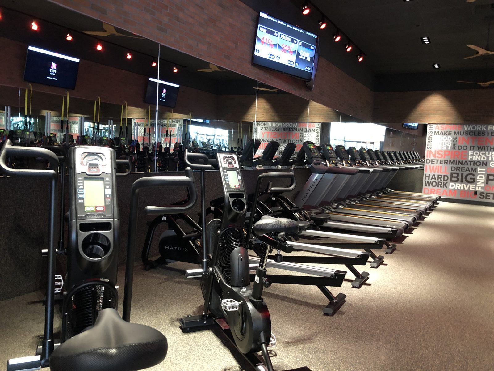 HIIT by LAF bikes, rowers, and heart rate screens